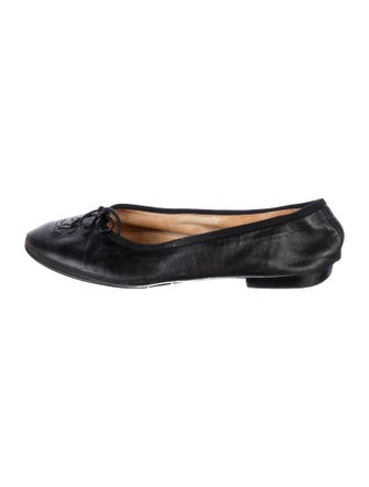 Chanel Interlocking CC Logo Lambskin Ballet Flats