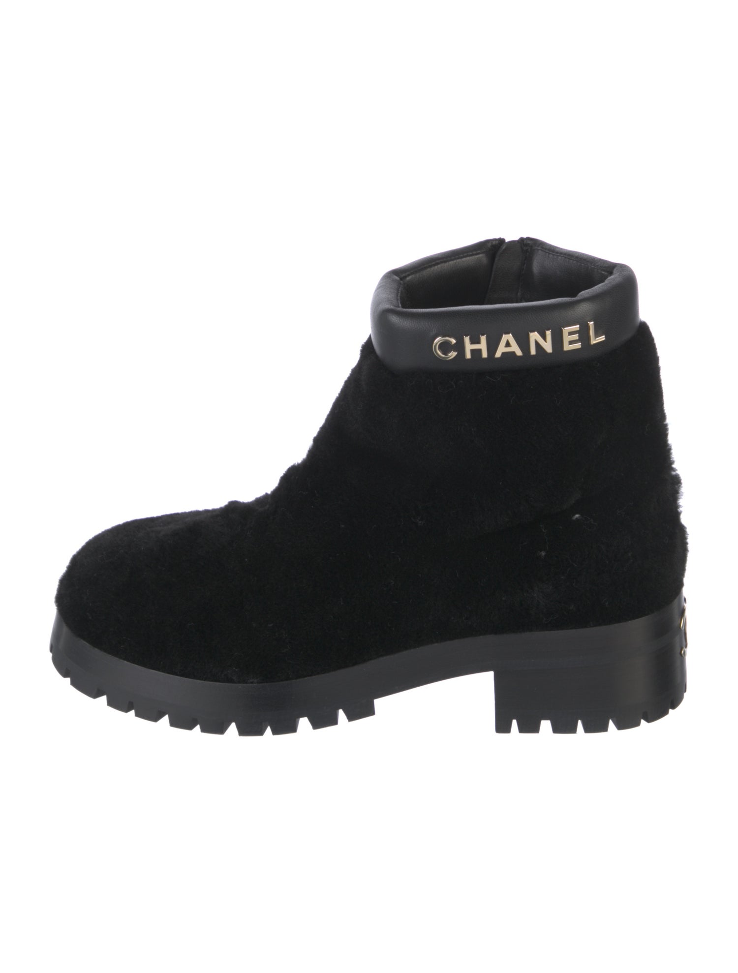 Chanel 2022 Interlocking CC Logo Combat Boots