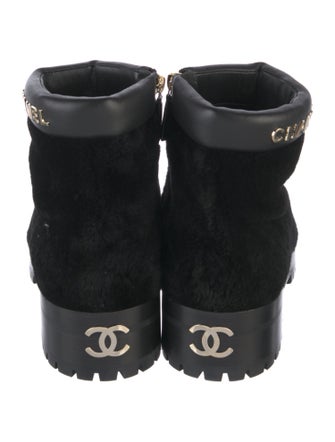 Chanel 2022 Interlocking CC Logo Combat Boots