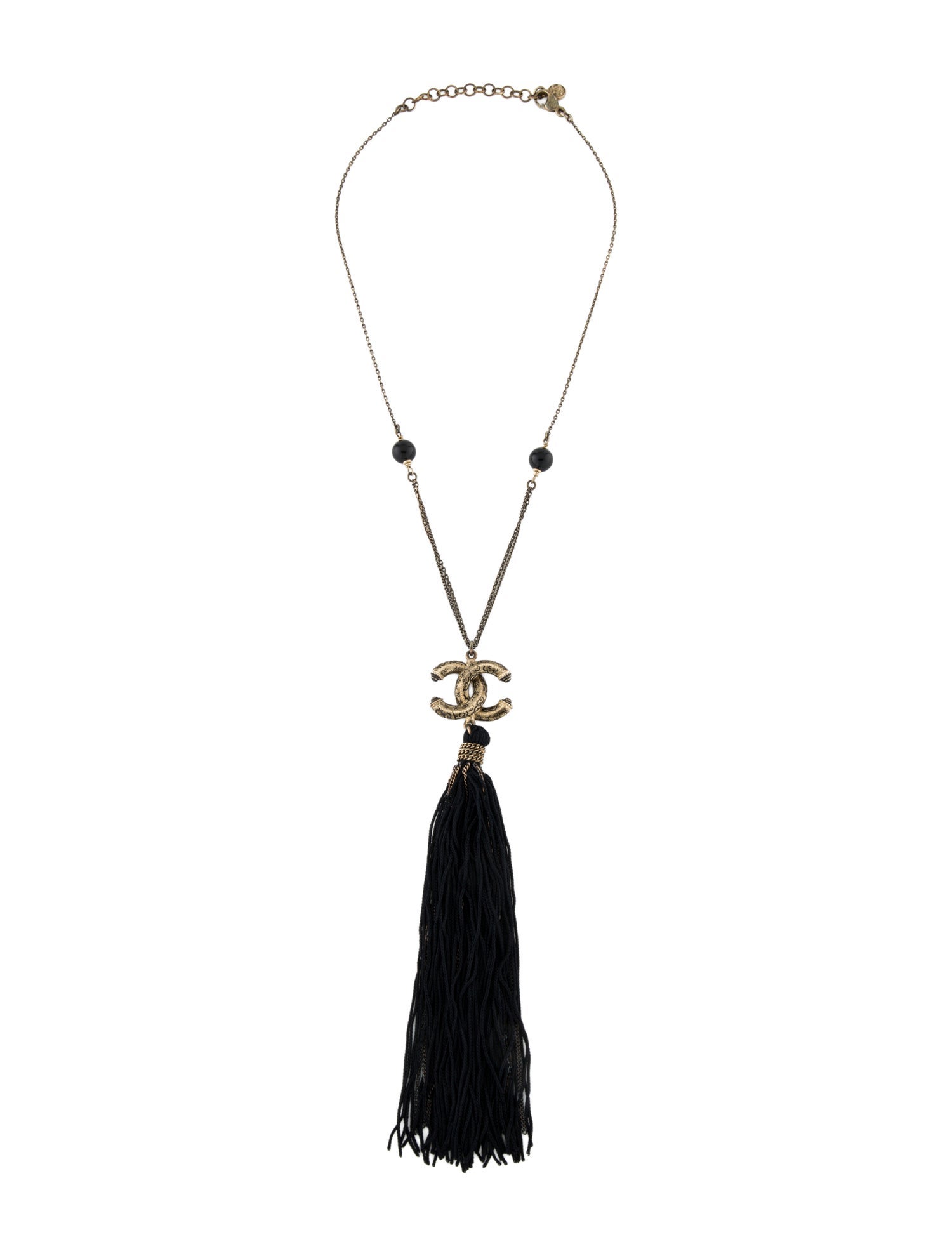 Chanel Resin CC Paris-Shanghai Tassel Lavalier Necklace