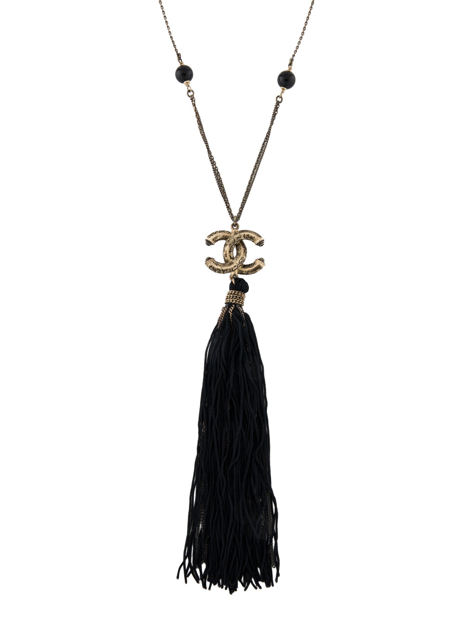 Chanel Resin CC Paris-Shanghai Tassel Lavalier Necklace