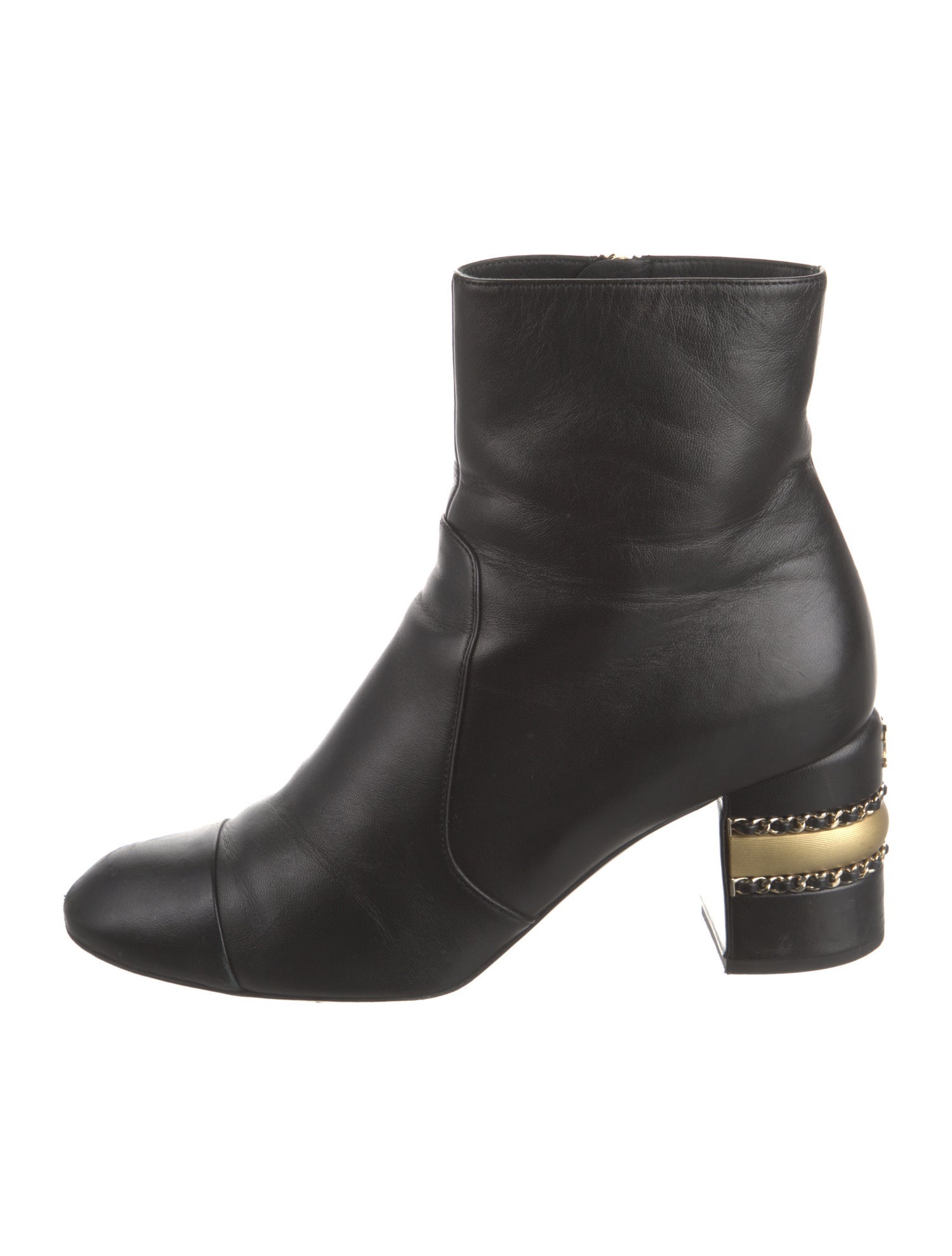 Chanel Interlocking CC Logo Leather Boots