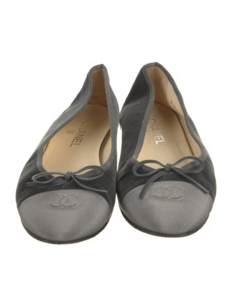 Chanel Interlocking CC Logo Velvet Ballet Flats