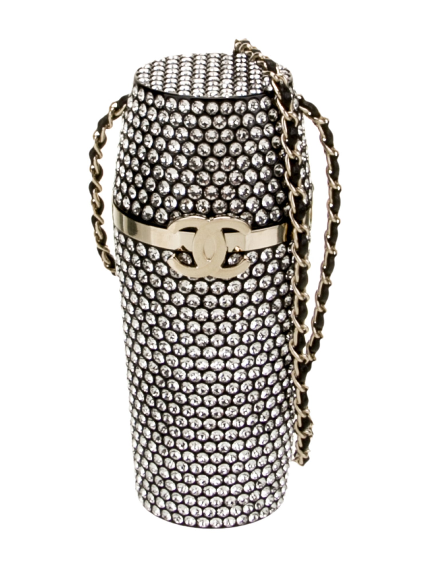 Chanel Crystal-Embellished Lipstick Case on Chain