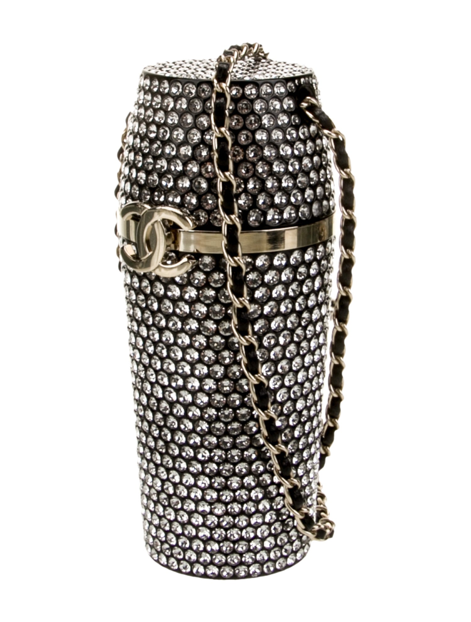 Chanel Crystal-Embellished Lipstick Case on Chain