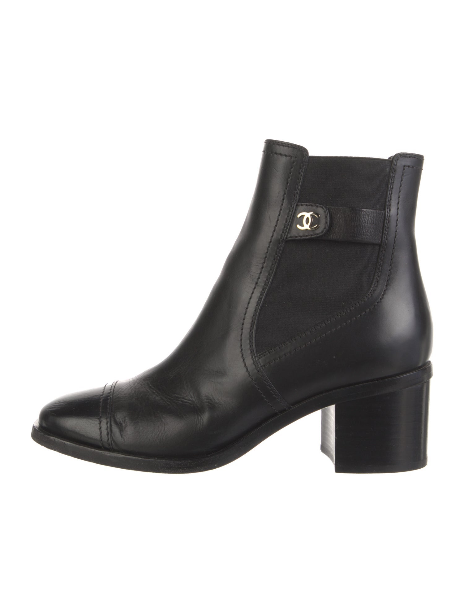 Chanel 2019 Interlocking CC Logo Chelsea Boots