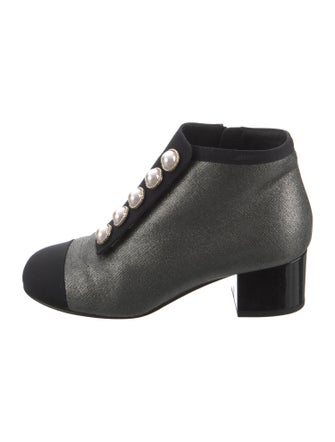 Chanel 2017 Interlocking CC Logo Lace-Up Boots