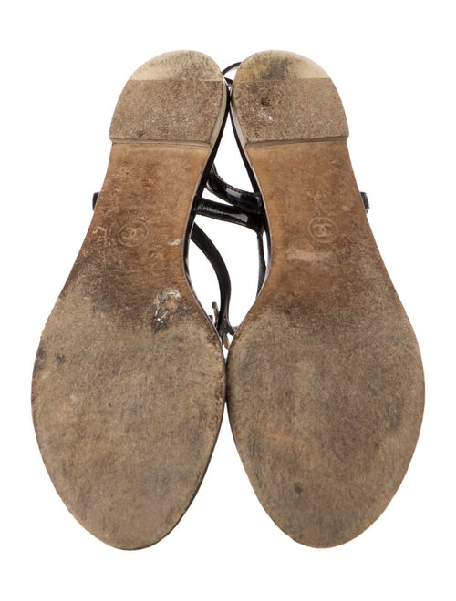 Chanel 2013 Interlocking CC Logo T-Strap Sandals