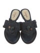 Chanel Camellia Accent Denim Slides