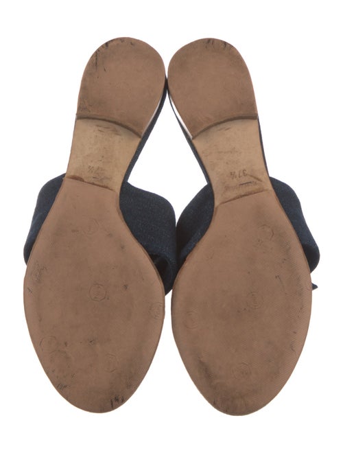 Chanel Camellia Accent Denim Slides