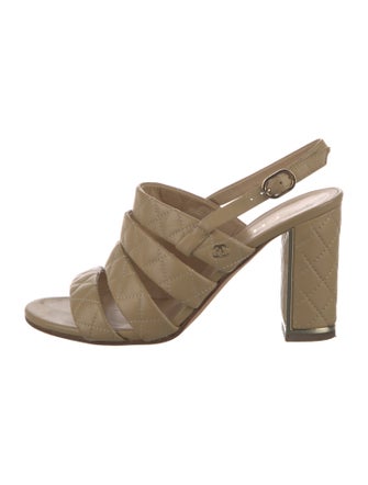 Chanel 2016 Interlocking CC Logo Slingback Sandals