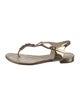Chanel Interlocking CC Logo Leather T-Strap Sandals
