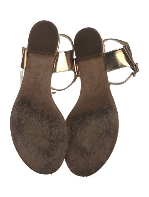 Chanel Interlocking CC Logo Leather T-Strap Sandals