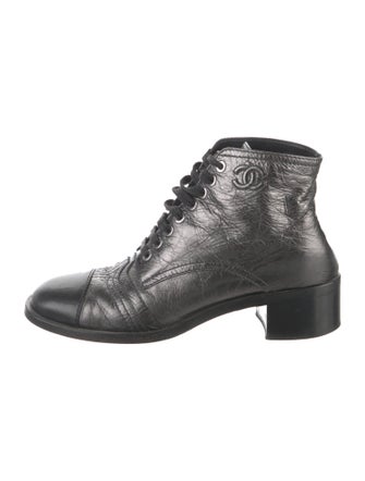 Chanel 2018 Interlocking CC Logo Combat Boots