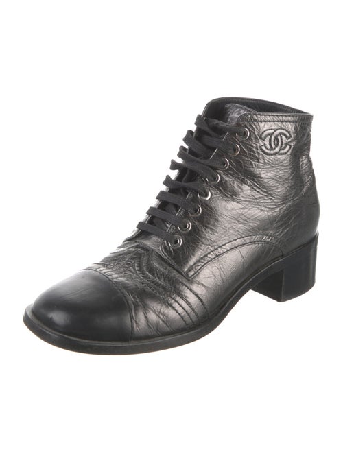 Chanel 2018 Interlocking CC Logo Combat Boots