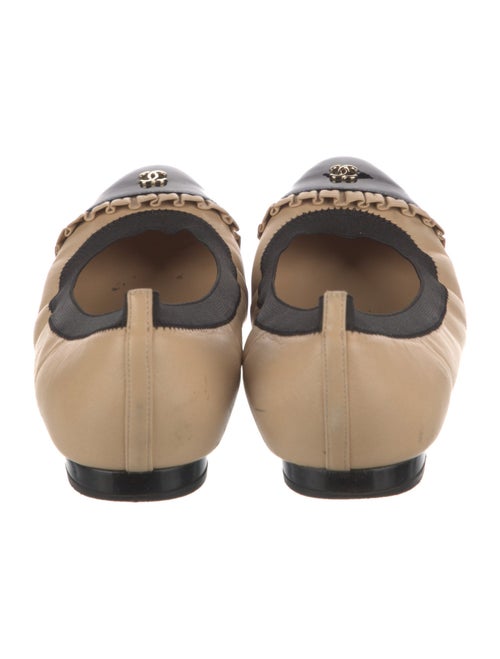 Chanel Interlocking CC Logo Leather Ballet Flats