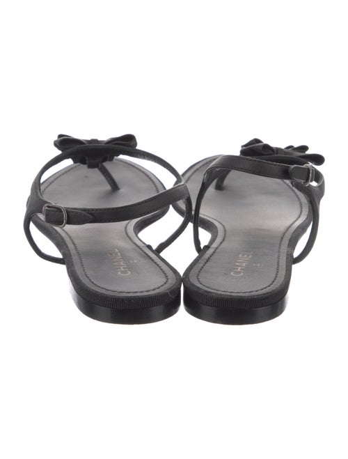 Chanel Interlocking CC Logo Leather T-Strap Sandals