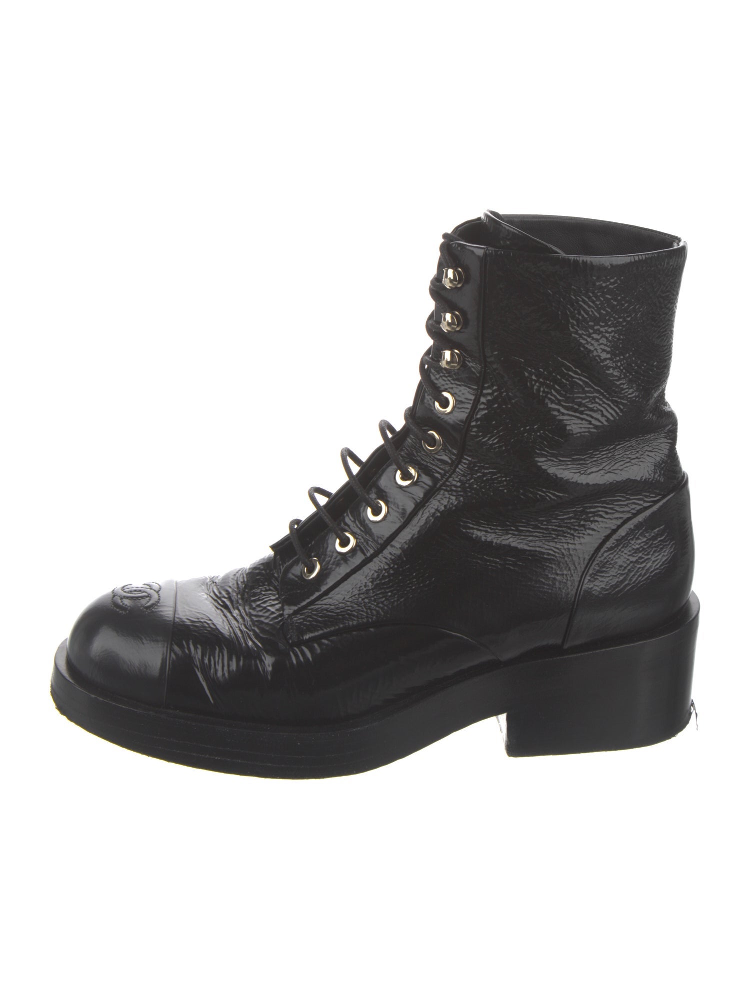 Chanel 2022 Interlocking CC Logo Combat Boots
