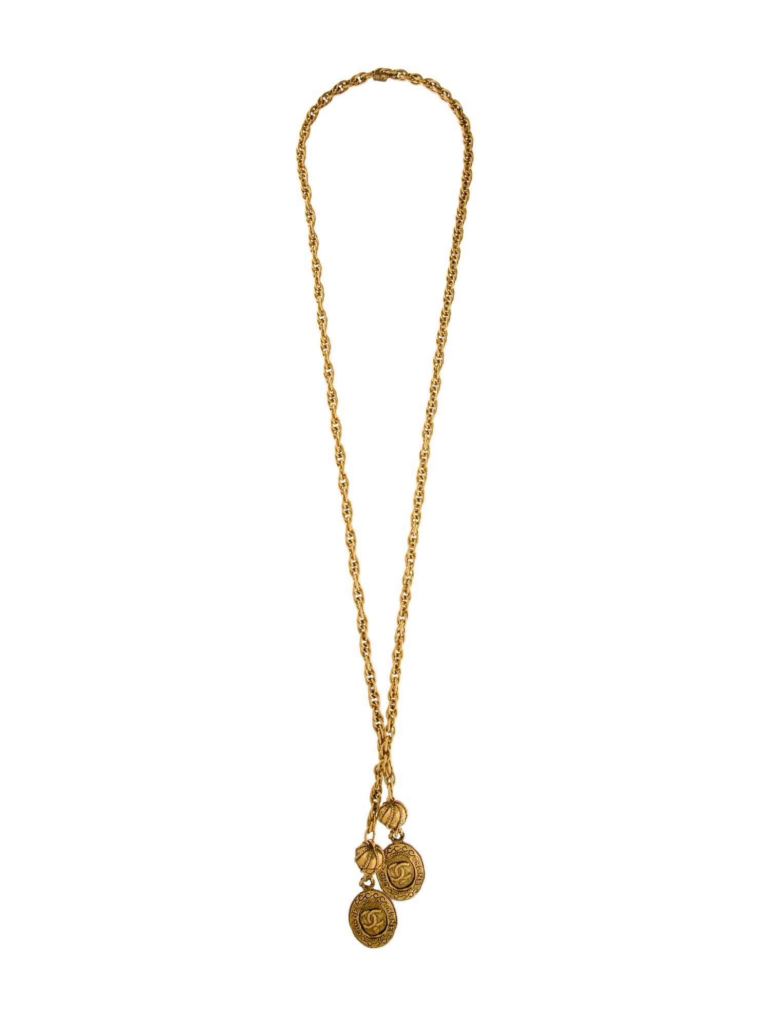 Chanel Vintage CC Logo Lariat Necklace