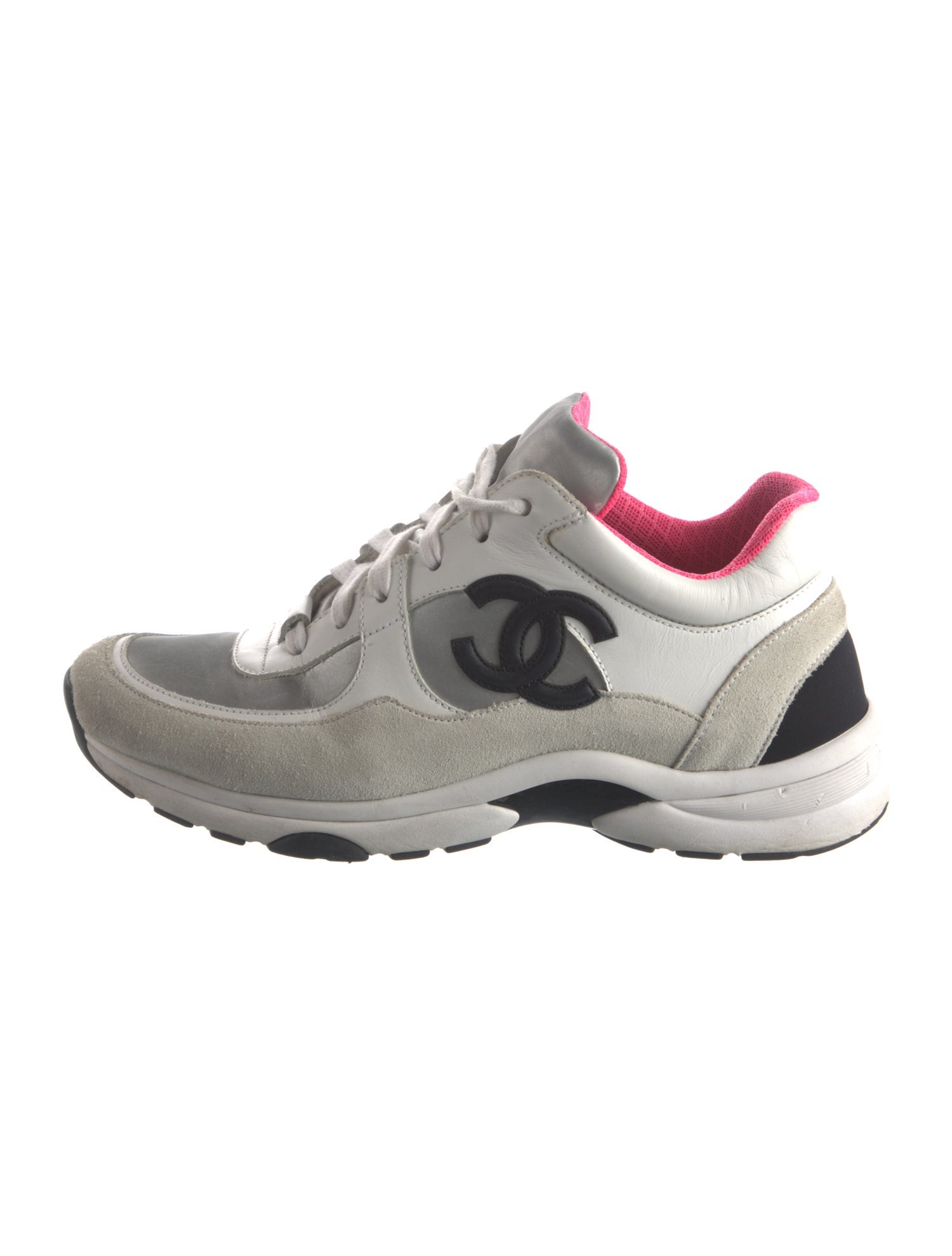 Chanel Interlocking CC Logo Leather Sneakers