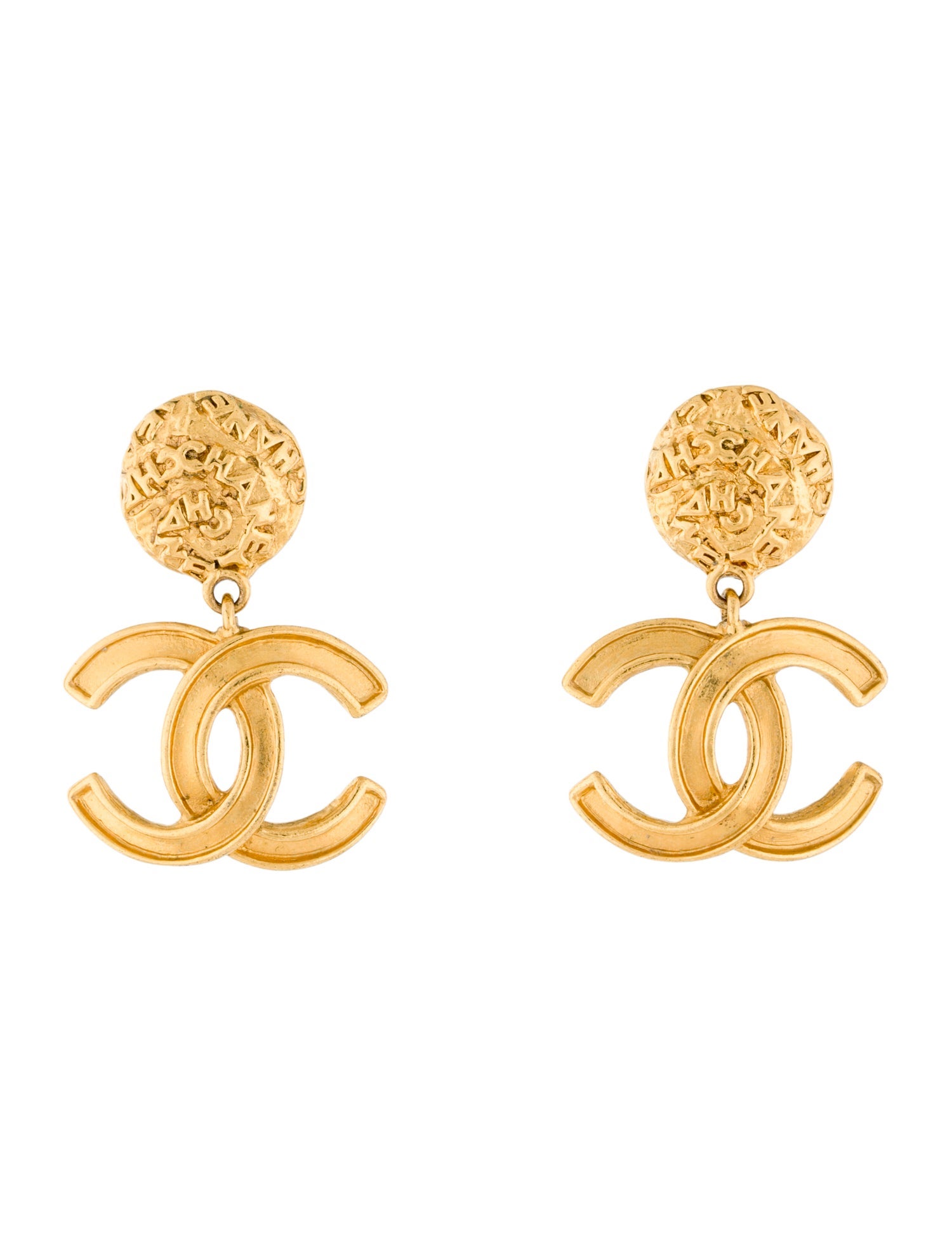 Chanel Vintage CC Drop Clip-On Earrings
