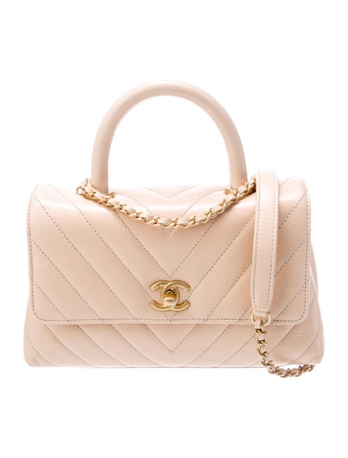 Chanel Mini Chevron Coco Handle Bag w/ Chain