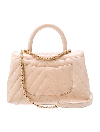 Chanel Mini Chevron Coco Handle Bag w/ Chain