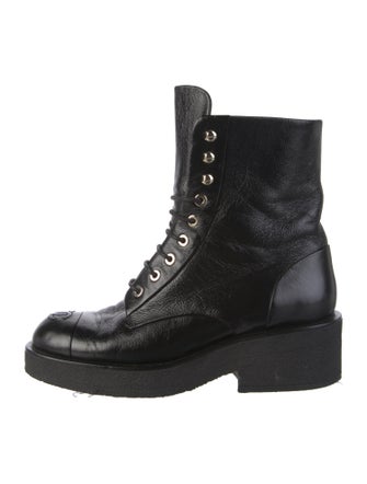 Chanel 2022 Interlocking CC Logo Combat Boots