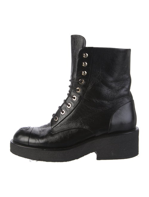 Chanel 2022 Interlocking CC Logo Combat Boots