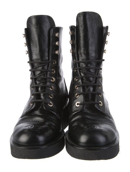 Chanel 2022 Interlocking CC Logo Combat Boots
