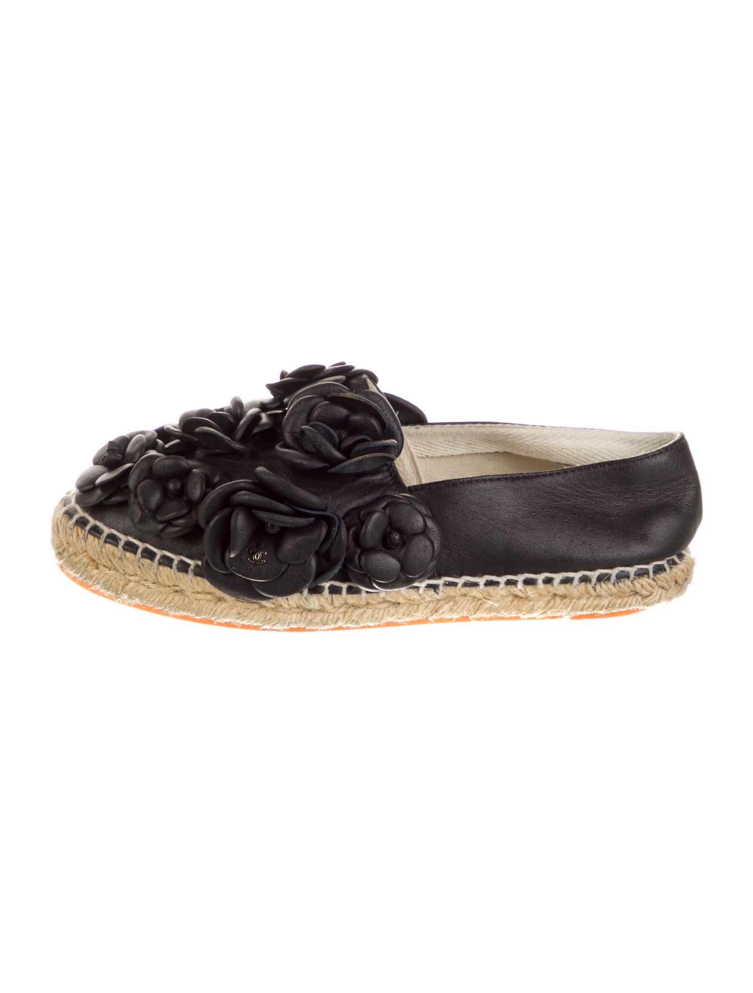 Chanel Interlocking CC Logo Leather Espadrilles