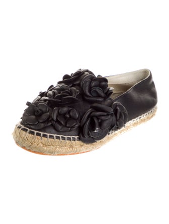 Chanel Interlocking CC Logo Leather Espadrilles