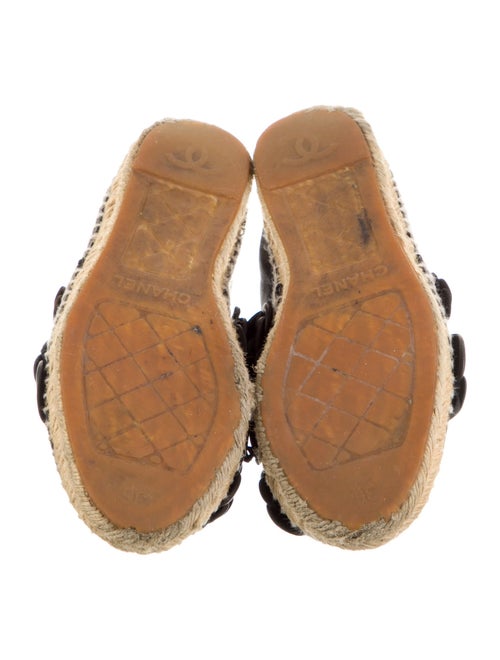 Chanel Interlocking CC Logo Leather Espadrilles