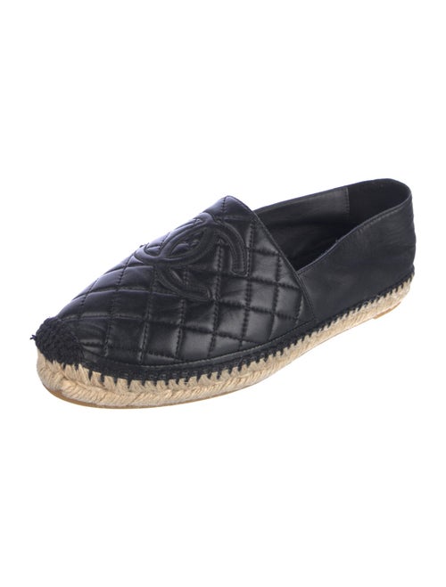 Chanel Interlocking CC Logo Leather Espadrilles