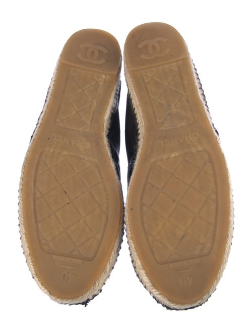 Chanel Interlocking CC Logo Leather Espadrilles