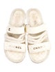 Chanel Interlocking CC Logo Leather Slides