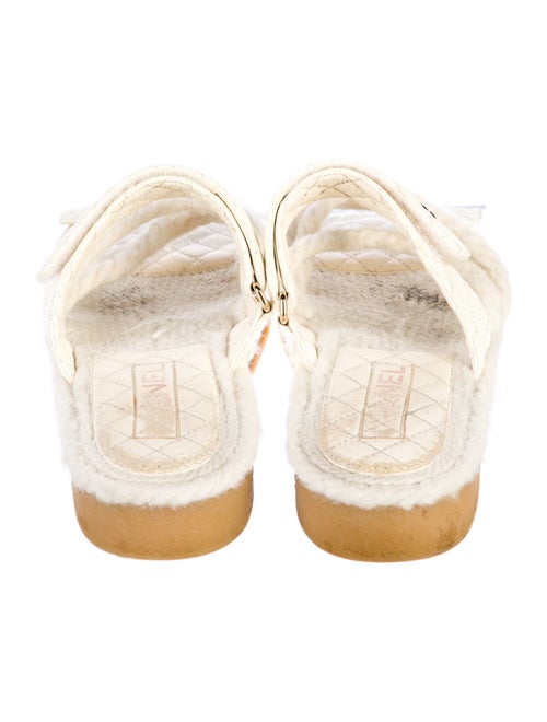 Chanel Interlocking CC Logo Leather Slides