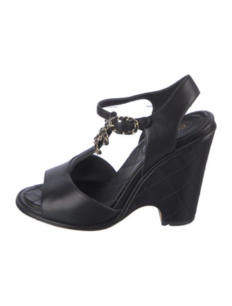 Chanel 2016 Interlocking CC Logo T-Strap Sandals