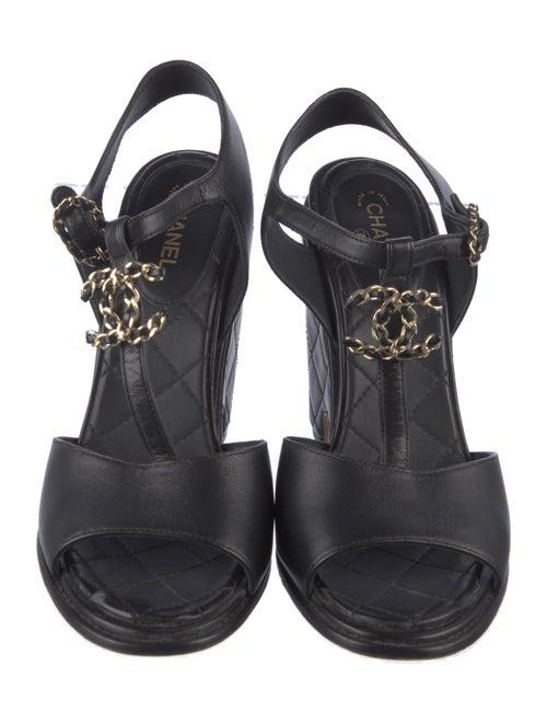 Chanel 2016 Interlocking CC Logo T-Strap Sandals