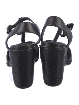 Chanel 2016 Interlocking CC Logo T-Strap Sandals