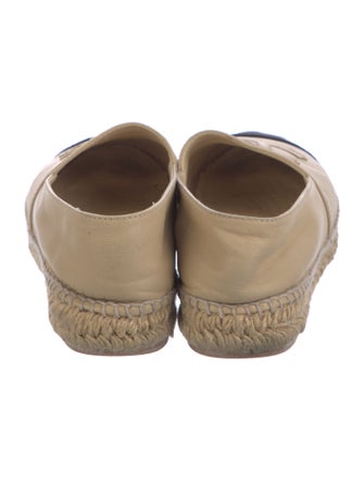 Chanel Interlocking CC Logo Leather Espadrilles