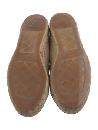 Chanel Interlocking CC Logo Leather Espadrilles
