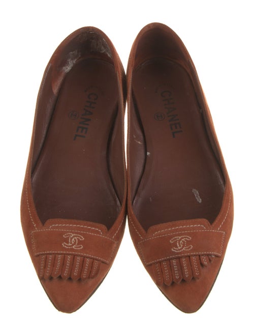 Chanel Interlocking CC Logo Suede Flats