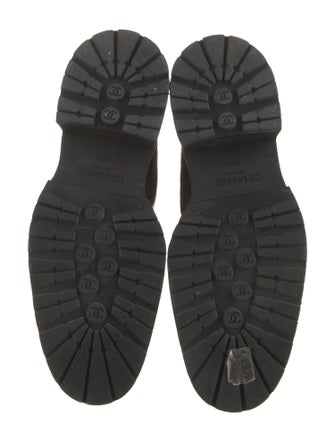 Chanel Interlocking CC Logo Leather Chelsea Boots