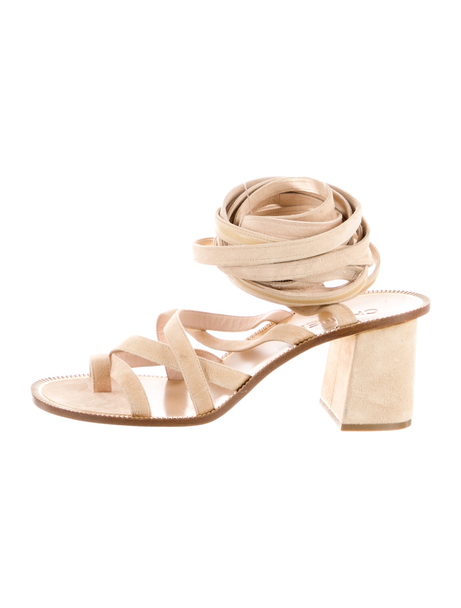 Chanel Interlocking CC Logo Suede Gladiator Sandals