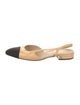 Chanel Interlocking CC Logo Leather Slingback Flats