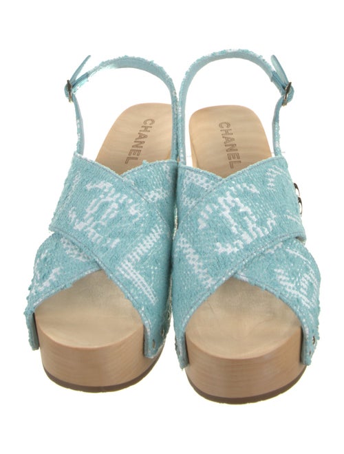 Chanel 2024 Interlocking CC Logo Slingback Sandals