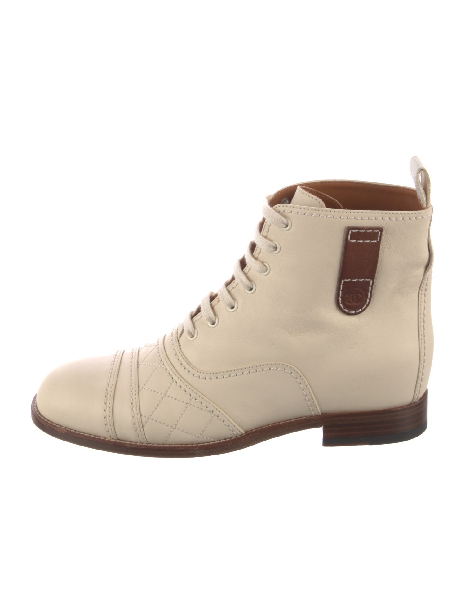 Chanel 2014 Interlocking CC Logo Combat Boots