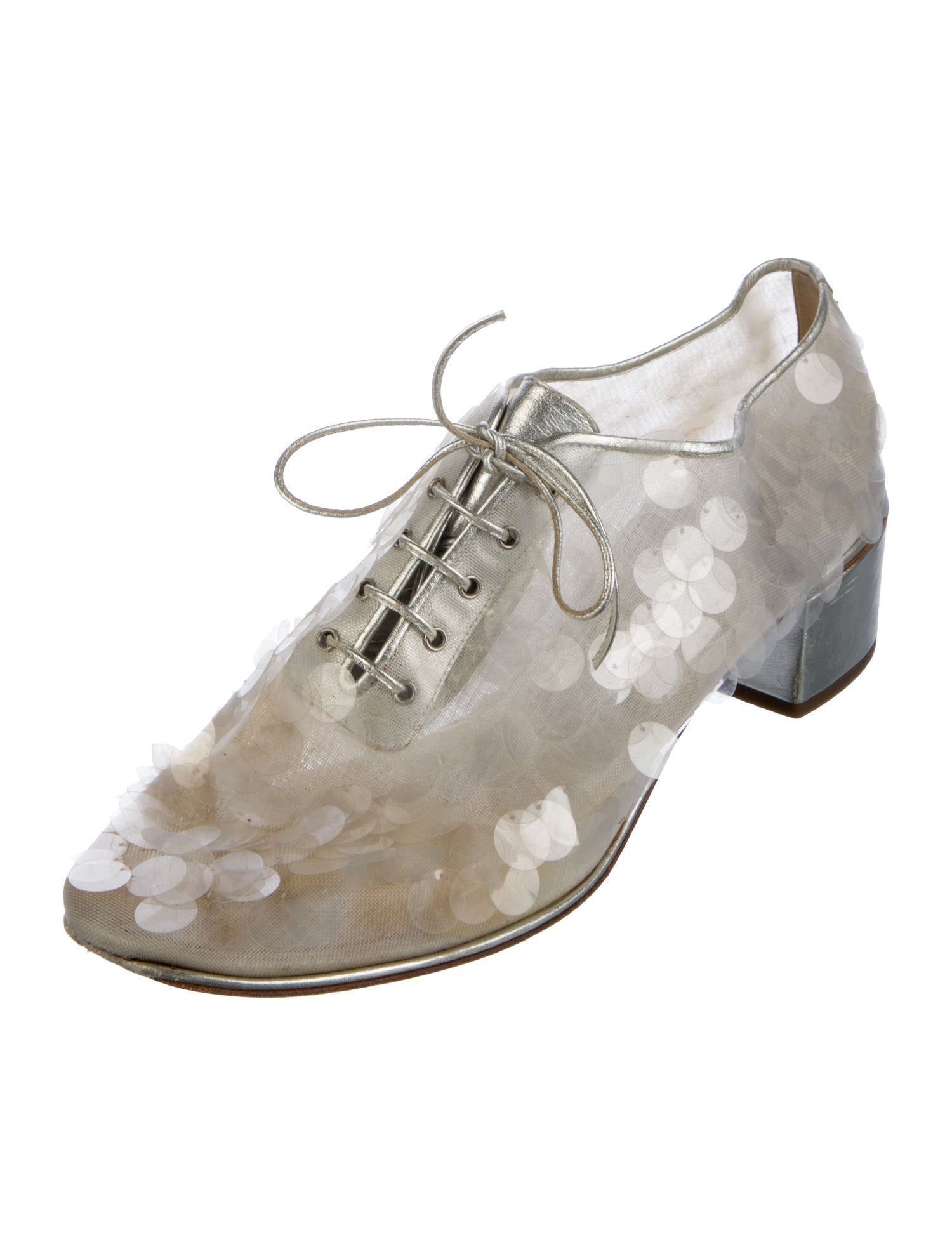 Chanel Interlocking CC Logo Sequins Oxfords