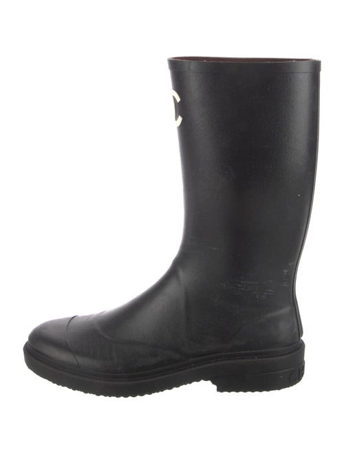 Chanel Interlocking CC Logo Rubber Rain Boots